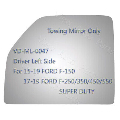 Upper Towing Mirror Glass+Adhesive for 04-14 Ford F-150 F150 Driver Left Side LH