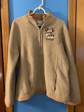 Disneyland Resort Women Half Zip Pullover Sweater Large Mickey Minnie Beige