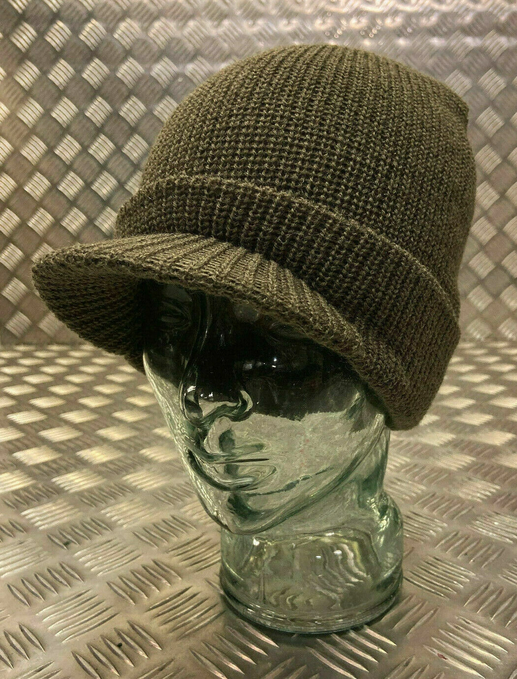US Green / OD Peak Radar Hat / Peaked Watch Cap 100% Wool- NEW