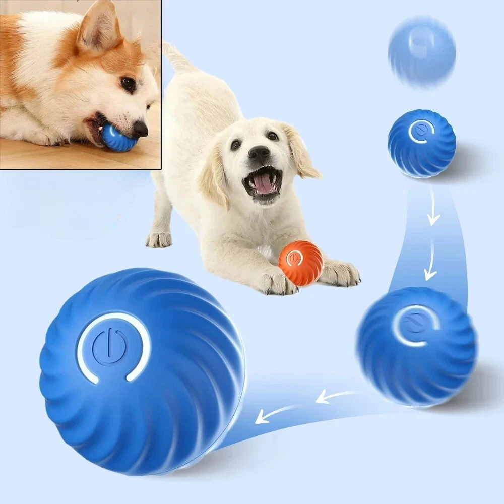 Pelota Juguete para Perros Automática que Rebota Rueda con USB para Masticar