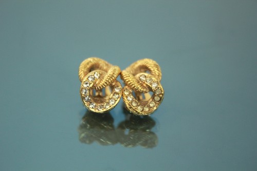 Christian Dior goldfarbener Strass-Ohrring Damen-Accessoires gebraucht - Bild 11 von 17