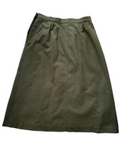Vintage Sir For Her Skirt Wool A-Line Olive Green Mid Length 6