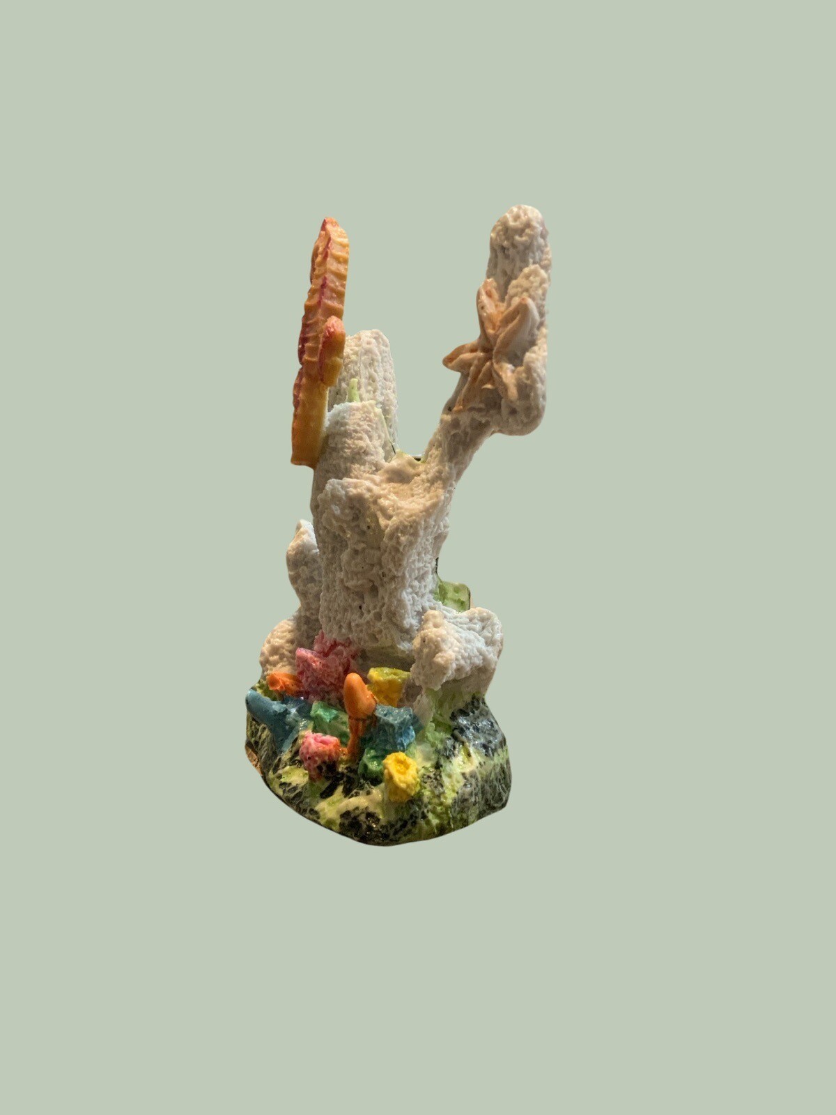Aquarium Seahorse Coral Reef Fish Tank Ornament * Orange/pink *