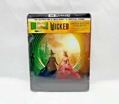 Wicked Walmart Exclusive Steelbook (4K Ultra HD + Blu-ray + Digital) NEW SEALED
