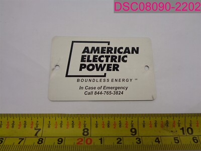 100 Pcs; American Electric Power Metal Sign Plates IP0485 2-3/4''x1-3/4''