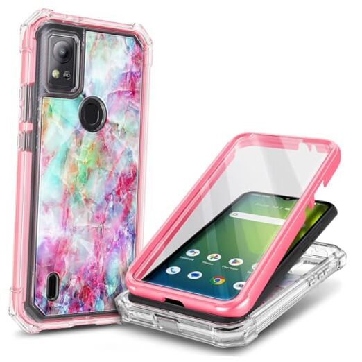 Compatible with Cricket Icon 5, AT&T Motivate 4 Case with [Built-in Screen