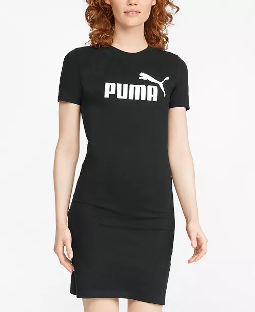 Puma Women's Essential Slim Fit T-Shirt Dress Black Small And Medium NWT Puma Women's Essential Slim Fit T-Shirt Dress Black Small And Medium NWT