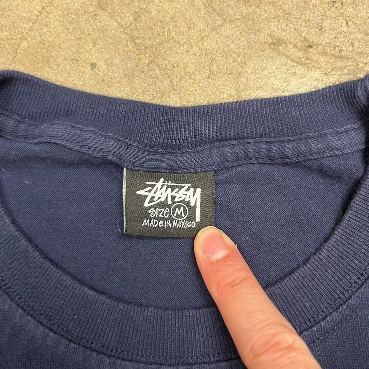 Stussy Designs T-Shirt Midnight Insanity Navy Blue Medium Van Gogh