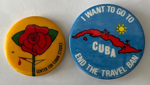 Kuba Buttons Reiseverbot beenden Menschenrechte Studien Ursache Protest Pinback Lot