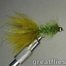 1 dozen (12) - Crystal Bugger - OLIVE - Bead Head