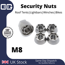 OML Anti-Theft Security Nuts | Tamperproof | Lock Nut Set - PETAL - M8