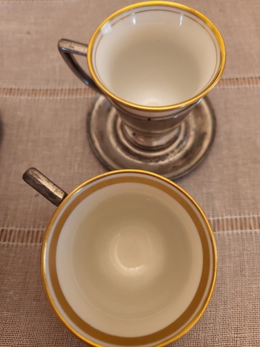 Set tazze da espresso vintage Sterling Betteridge & Reeve Inc LENOX porcellana - Foto 2 di 12