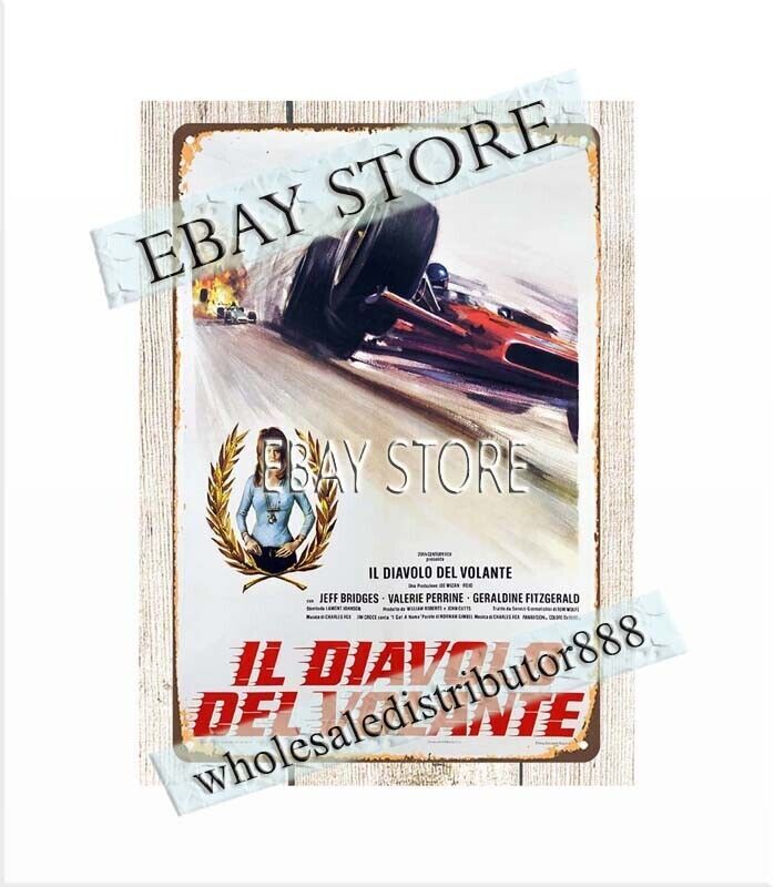 Vintage 1973 The Last American Hero Italian Movie Poster Metal Tin Wall Art-image