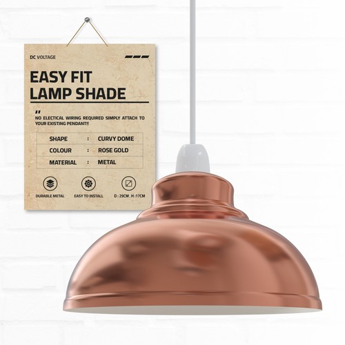 Industrial Ceiling Pendant Light Shades Retro Style Curvy Dome Shape lamp Shade - Picture 139 of 141