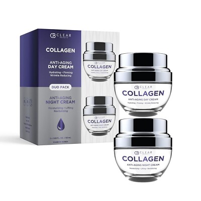 Clair Beauty Collagen Day/Night Moisturizer -  Duo Set Value Pack