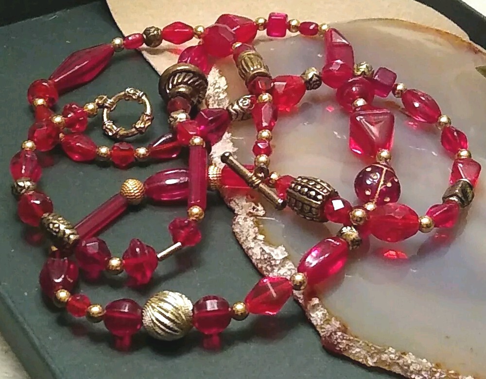 Festive! ARTISAN 30" Ruby Red Colored Assorted Gl… - image 7