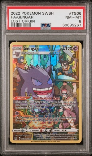 Pokemon Verlorener Ursprung Gengar TG06/TG30 Full Art Holo Foil Trainer Gallery PSA 8