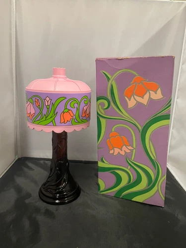 Avon Tiffany Lamp Decanter Moonwind Cologne Full Vintage Bottle w Original Box