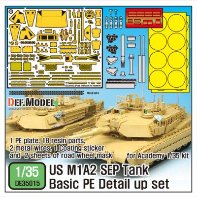 DEF Model 1/35 US M1A2 SEP Abrams TUSK II Basic Detail-up Set for Academy kit