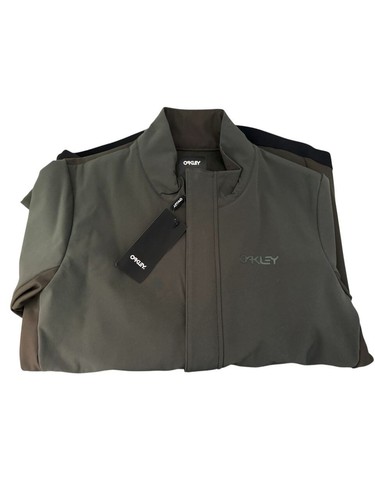 Oakley Mens Dark Green Brush Full Zip Elements Pockets Thermal Jacket Sz M New - Picture 3 of 9