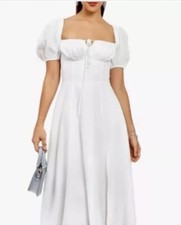 Kutumai XL White Short Sleeve Dress Maxi On Off Shoulder Party Beach Open Back