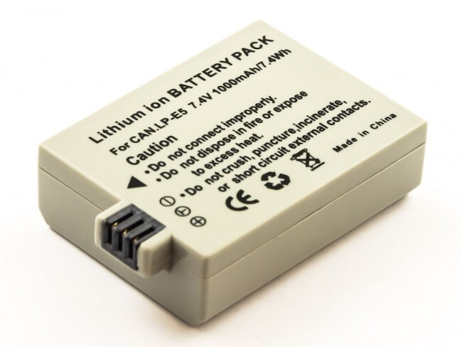 Battery Replaces Canon LP-E5 for EOS 500D / EOS 450D / EOS 1000D