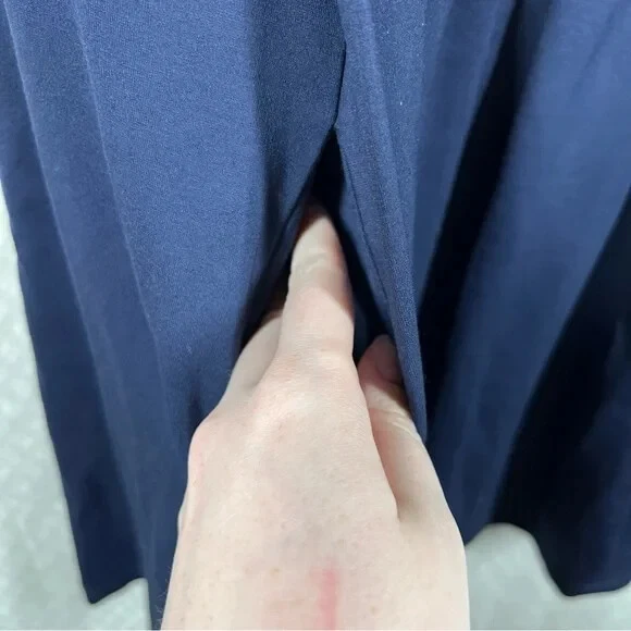 Abito donna Kate Spade tg 4 blu scuro tubino tasche plissettato classico cotone