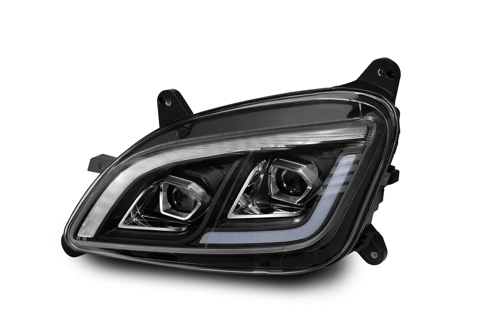 Pair Fit For Peterbilt 579 587 2011-2021 LED Black Projector Headlight Assembly Foto 3 de 4