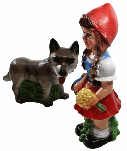 Deco Figura Caperucita Roja Con Bösem Wolf de Jardín Cuento Altura 31 / 20,5 CM - Imagen 3 de 6