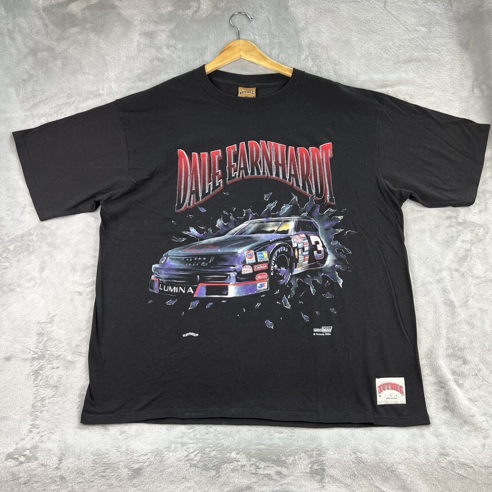 Dale Earnhardt Intimidator Nutmeg Mills Black T shirt Adult XL Vintage NASCAR