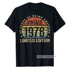 Vintage 1976 Birthday 50 Years Old of Being Awesome T-Shirt 50th Bday Tee Gift