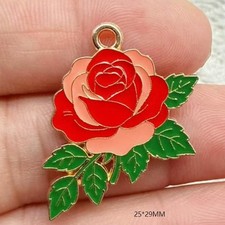 Lot Flower Metal Charms DIY Earring Keychain Jewelry Making Pendants