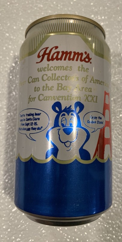 VINTAGE HAMM'S BEAR BEER CAN PABST SANTA CLARA CALIFORNIA CA GOLDEN GATE BRIDGE