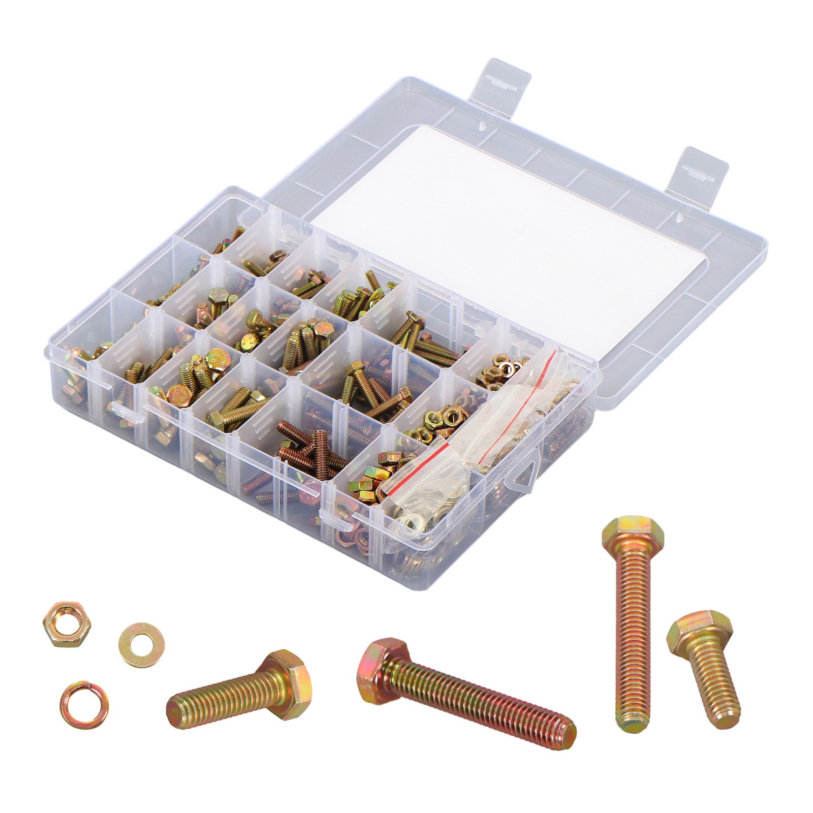 720PCS M6 M5 M4 Bolts and Nuts Assortment Kit Grade 8.8 Alloy Steel Hex 15 Sizes