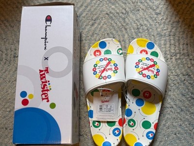 NEW CHAMPION X TWISTER IPO AOP SLIDE MEN 11 WHITE