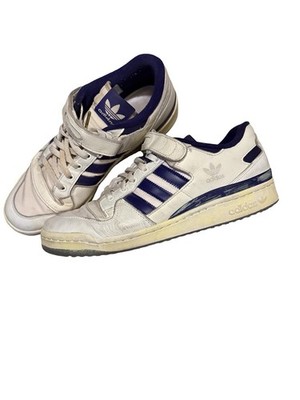 Adidas 84 Forum Low White/Purple  Leather Sneakers - Basketball