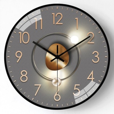 30cm Anti-Tickende Wanduhr leises Metall Design für Büro Wohnzimmer Wand