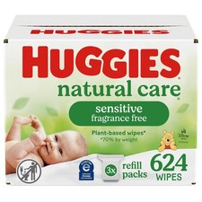 Huggies Natural Care Sensitive Baby Wipes, Hypoallergenic, 99 Purified...