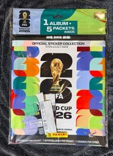 2026 Panini FIFA World Cup Sticker Collection Kit Hanger Bag | 5 Packs + 1 Album