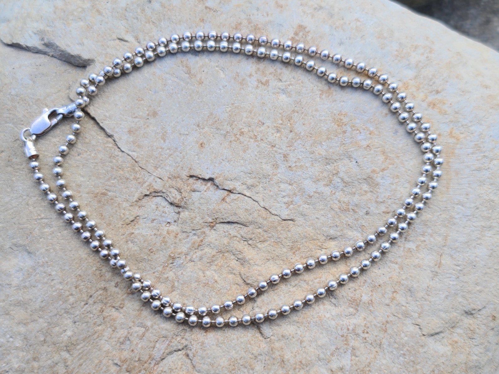 Sterling 925 Solid Silver Large Ball Bead Chain B… - image 3