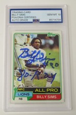 Billy Sims LIONS HEISMAN Signed Autograph 1981 Topps Rookie Card 100 PSA 10 Auto. rookie card picture