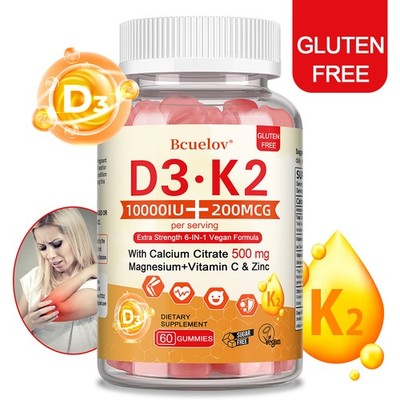 Vitamin D3+K2 gummies 10000 IU 200mcg With Calcium Citrate 500 mg Immune Support