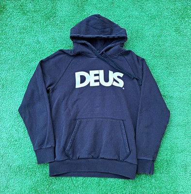 Deus Ex Machina All Caps Black Big Logo Spellout Hoodie Sweatshirt Men s Sz M