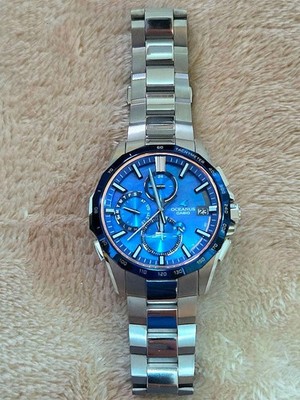 Casio Oceanus Manta OCW-S4000E-2AJF Solaruhr White Shell Blue Dial Titanium