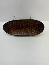 Hand Carved Decorative Wood Bowl 3  High 12  Long 6.5 Wide.