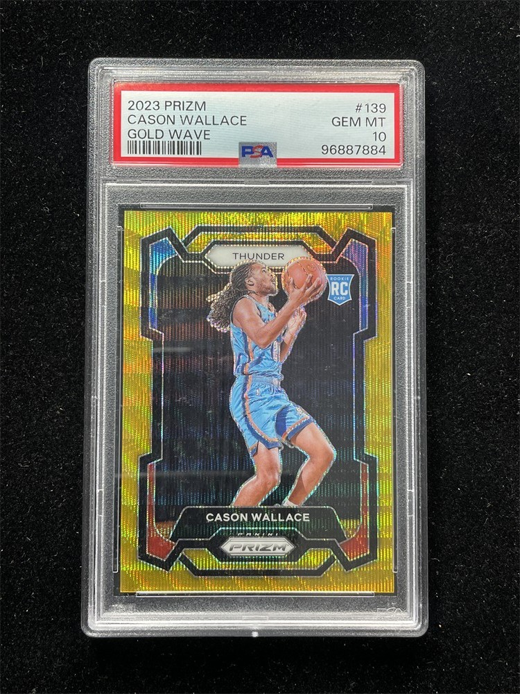 2023-24 Panini Prizm Cason Wallace #139 Gold Wave Prizm RC 10/10≈1/1 PSA 10 MT