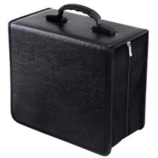 CD/DVD Case Binder - 400 Capacity Disc Storage Holder, Black PU Binder