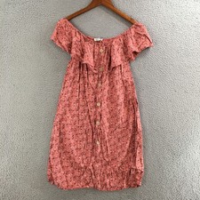Unbranded Dress Women S Off Shoulder Peasant Mini Floral Boho Casual Beige Pink