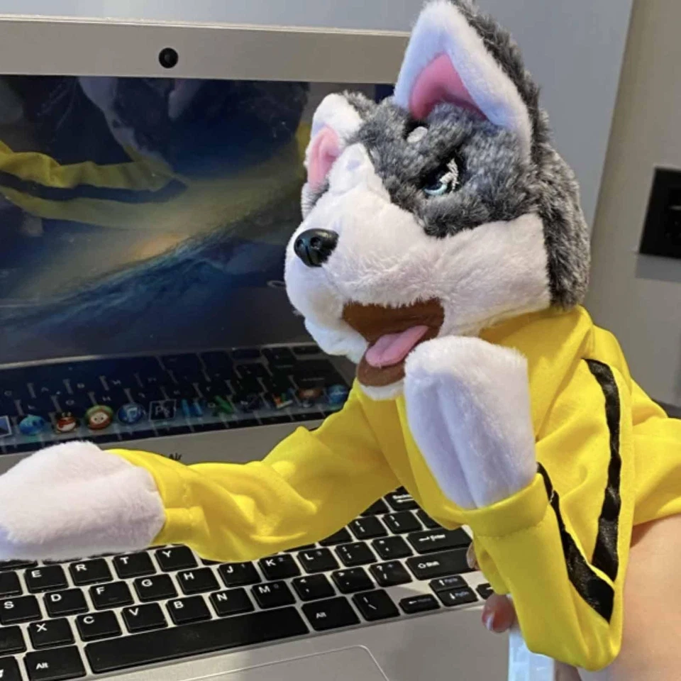 2024 Plush Husky Vocal Hand Puppet Battle Interactive Toy Funny Boxing Dog*Doll✨ - Image 2 of 4