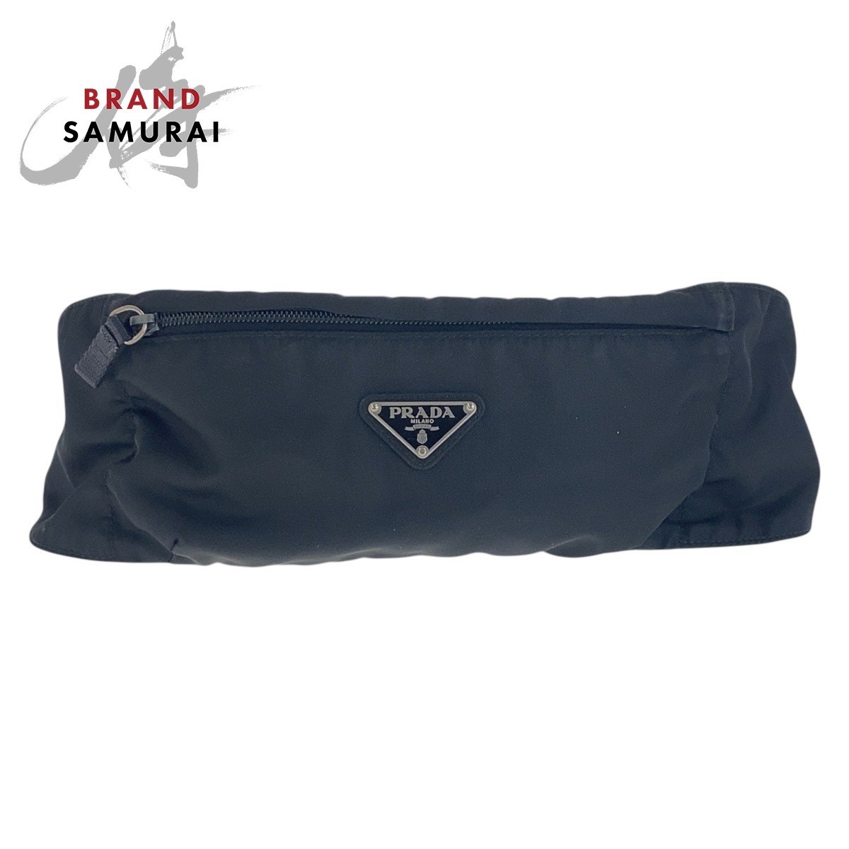 Prada Tessuto Black Silver Nylon Waist Bum Bag 501692